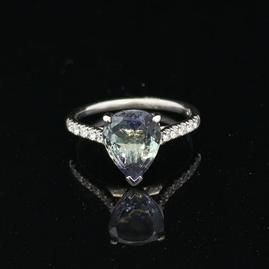 18ct white gold diamond ring in size L1/2 with sparkling diamonds, elegant jewelry piece.