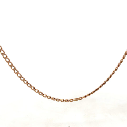 9ct yellow gold chain weighing 15.8g, featuring a detailed link design, from Reeves and Sons.