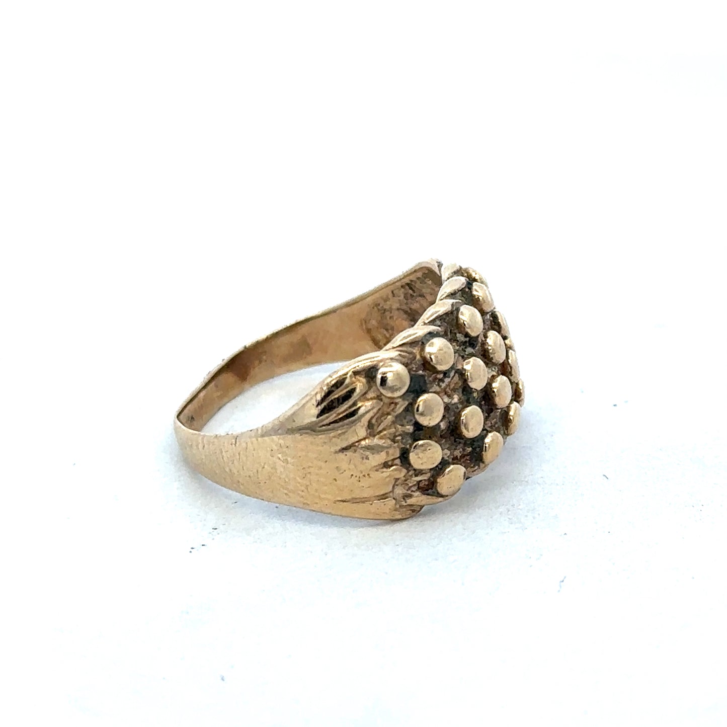9ct yellow gold keeper ring size R (sh26835b)