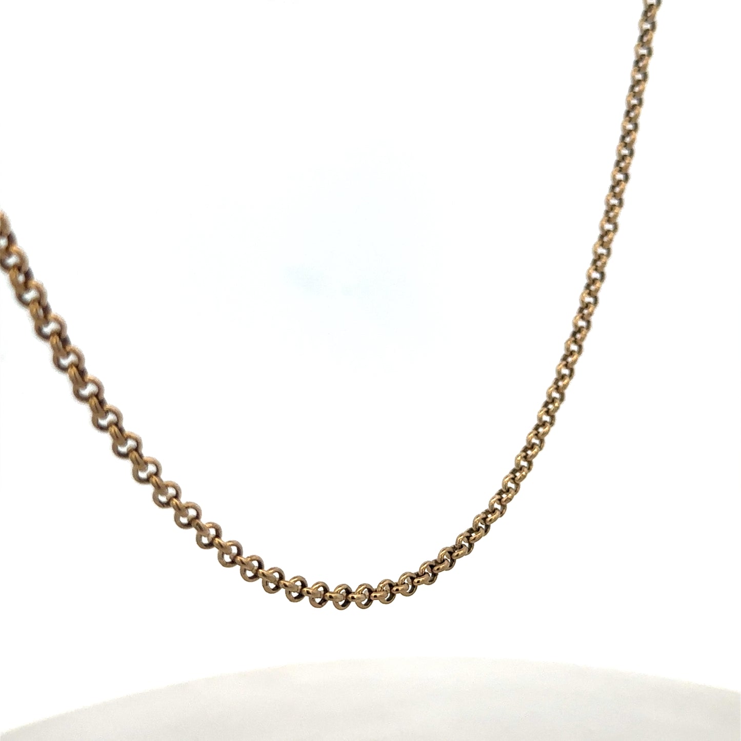 9ct yellow gold belcher chain from Reeves and Sons, 13.4g, showcasing the classic linked design and polished finish.