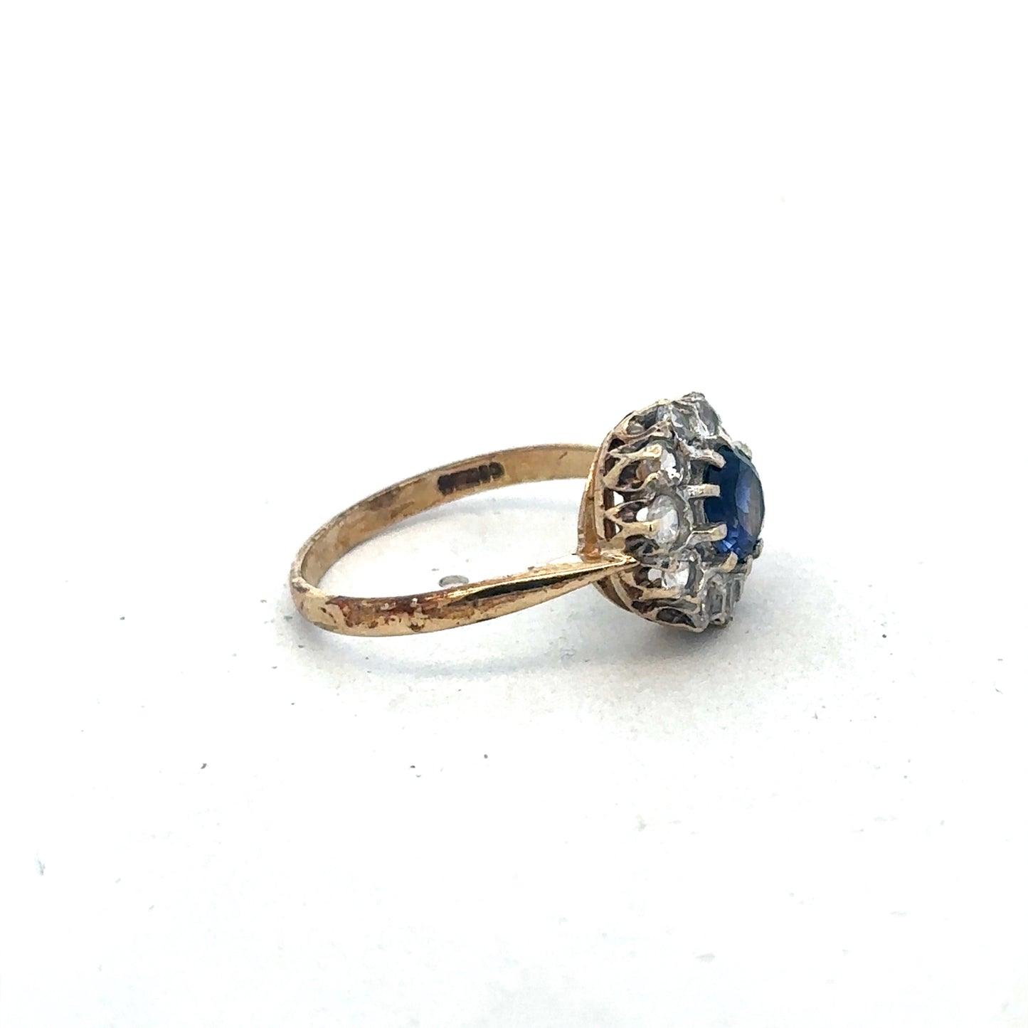 9ct yellow gold ring in size N with a smooth band, crafted by Reeves and Sons, displayed on a neutral background.
