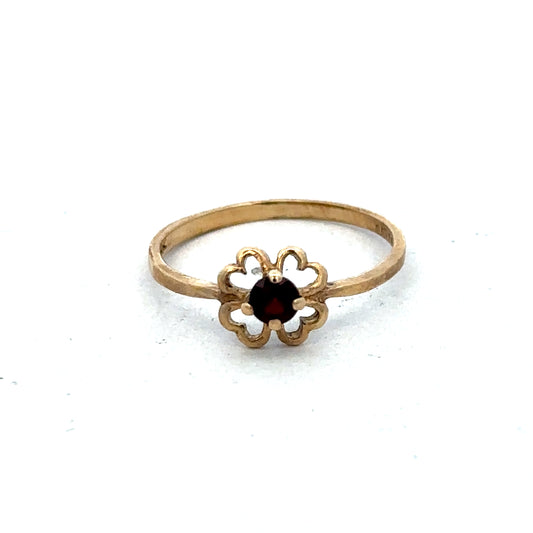 9ct yellow gold ring in size M with a polished band, crafted by Reeves and Sons, displayed on a neutral background.