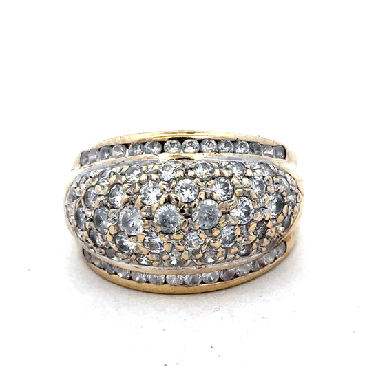 9ct yellow gold ring size U by Reeves and Sons, showcasing a smooth polished band with a subtle shine.
