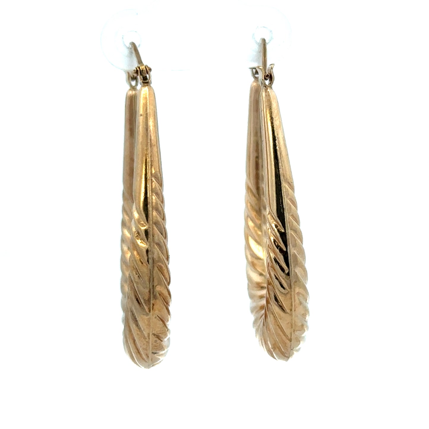9ct yellow gold hoop earrings 3.4g (sh27257b)