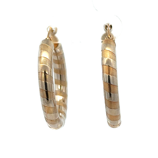 9ct yellow gold hoop earrings 3.6g (sh27271b)