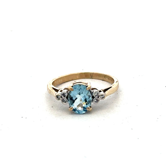 9ct yellow gold diamond ring in size L1/2, Reeves and Sons, featuring a sparkling diamond and classic design.