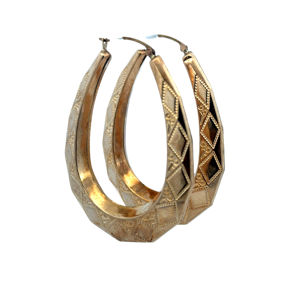 9ct yellow gold hoop earrings 9.1g (sh27745b)