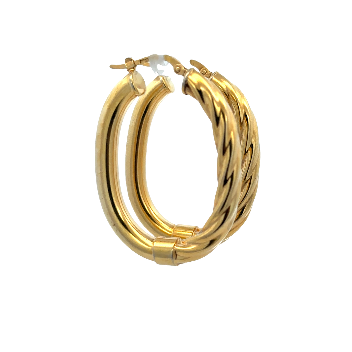 9ct yellow gold hoop earrings 6.7g (sh27672b)