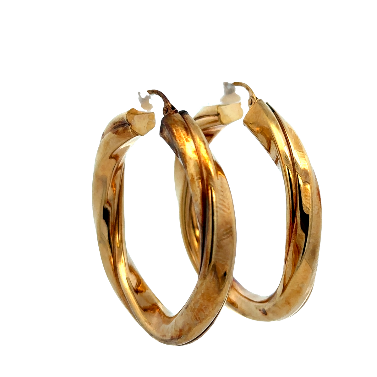 9ct yellow gold hoop earrings 6.4g (sh27749b)