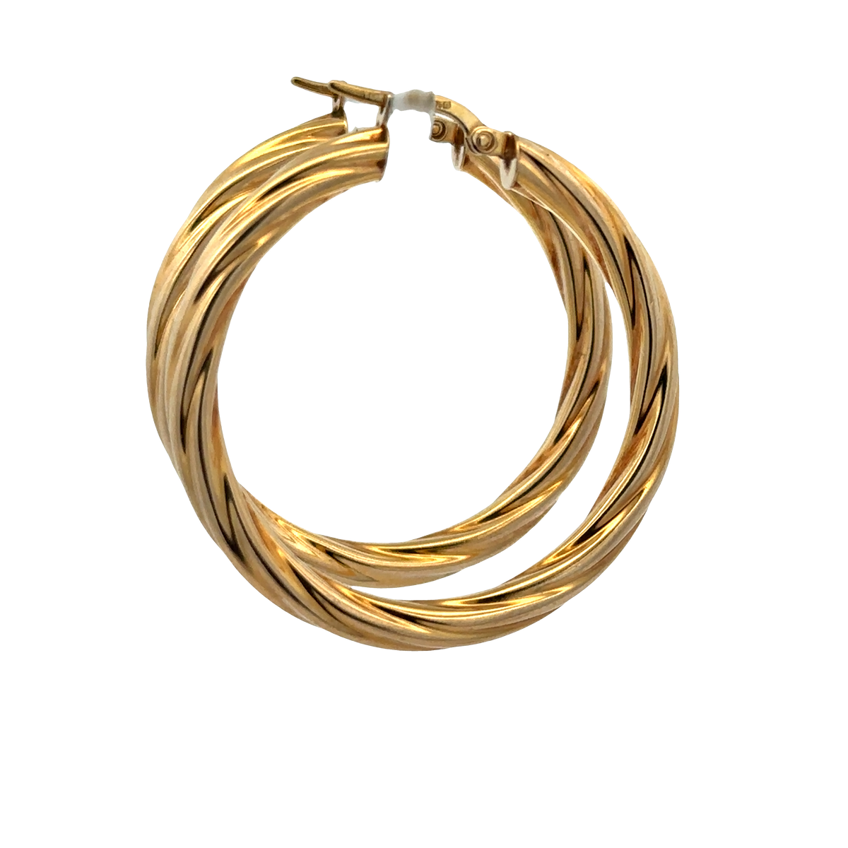 9ct yellow gold hoop earrings 3.8g (sh27673b)