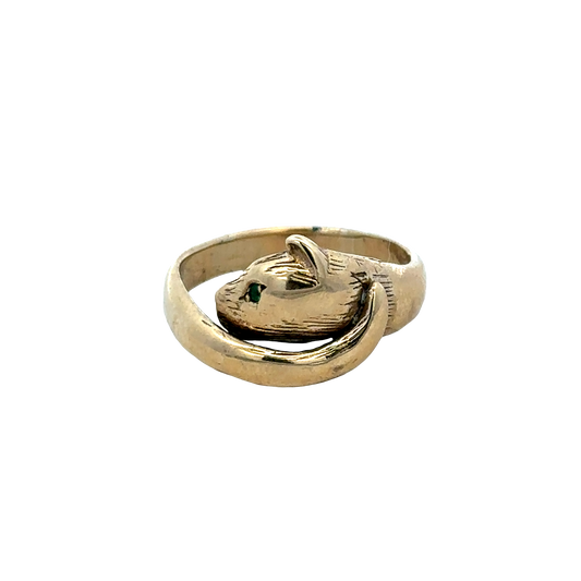 9ct yellow gold ring by Reeves and Sons, featuring a smooth polished band and elegant design, shown in close-up.