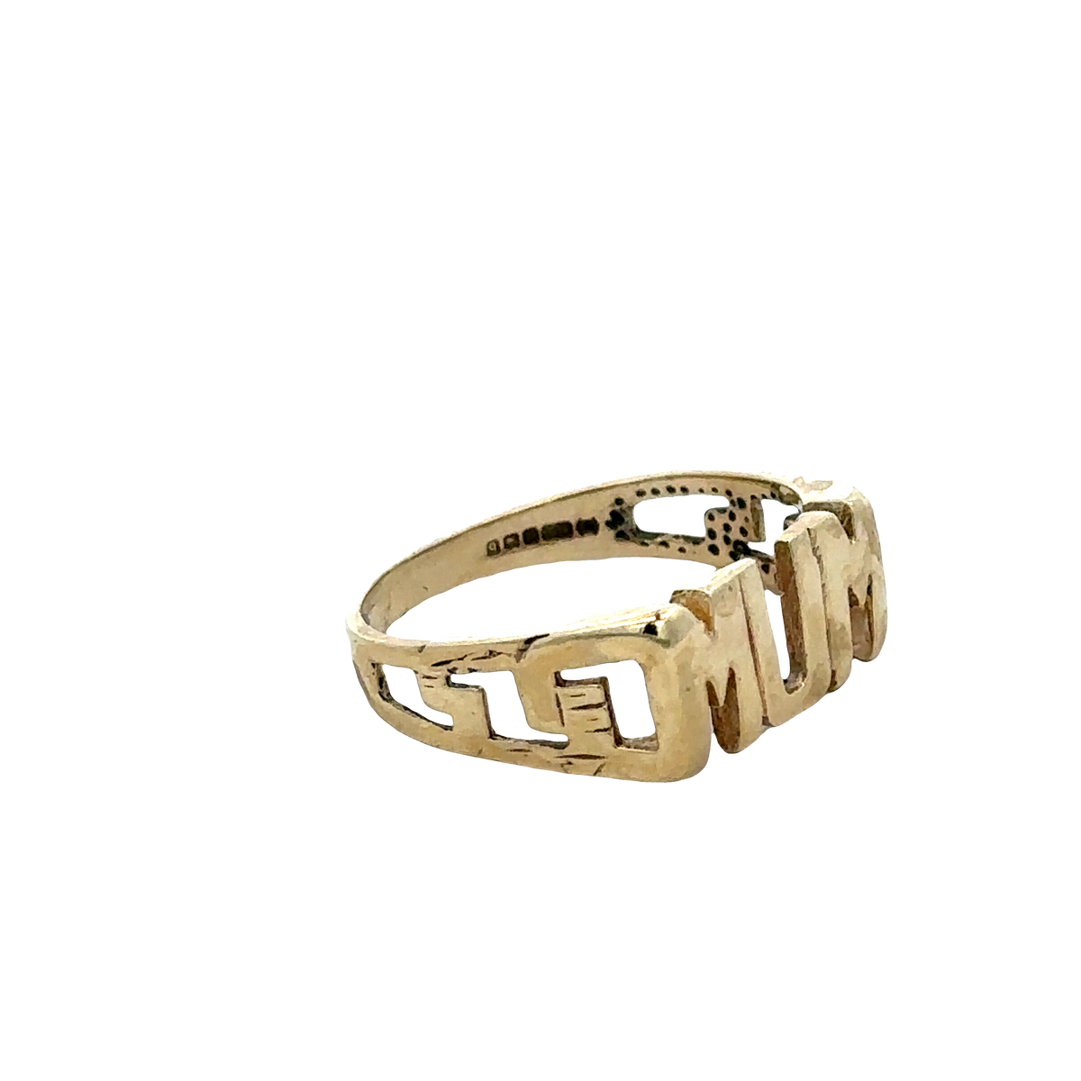 9ct yellow gold MUM ring size S1/2 (sh27658b)
