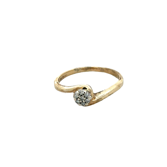 9ct yellow gold diamond ring by Reeves and Sons, featuring a sparkling diamond set in a classic band.