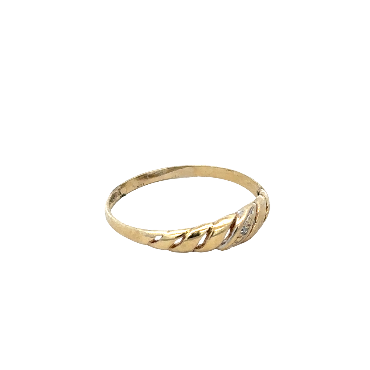9ct yellow gold ring size L (sh27608b)