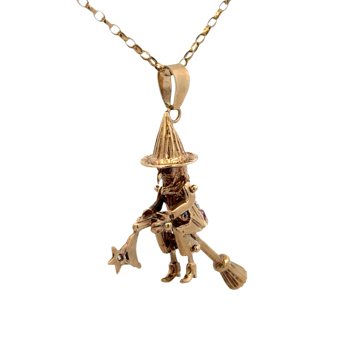9ct yellow gold witch pendant 7.5g (sh25707l)