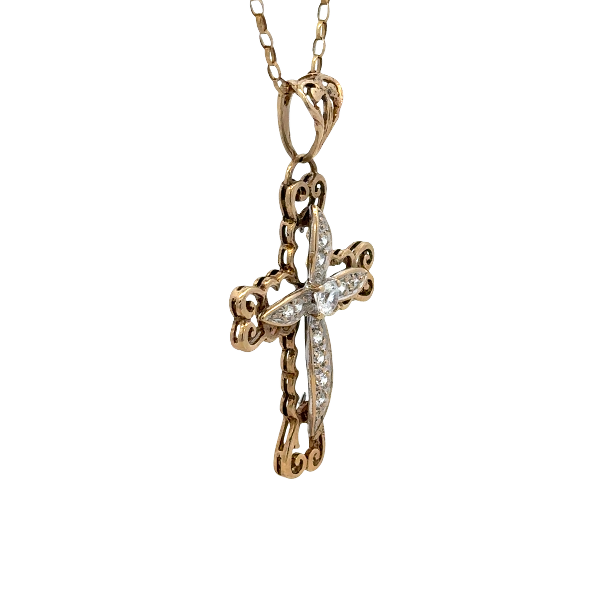 9ct yellow gold cross pendant 5.7g (BB2056B)