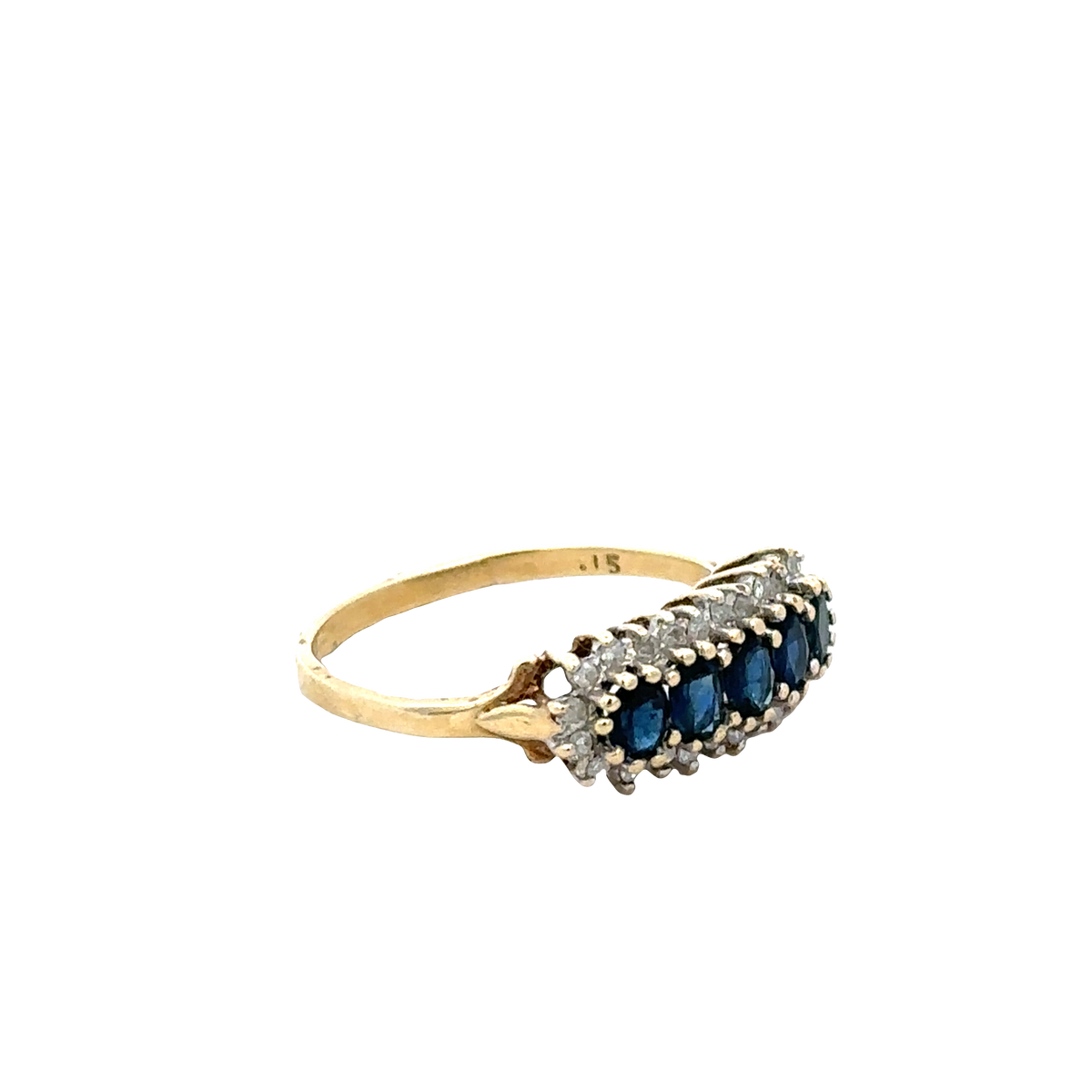 9ct yellow gold sapphire and diamond ring sh25708l