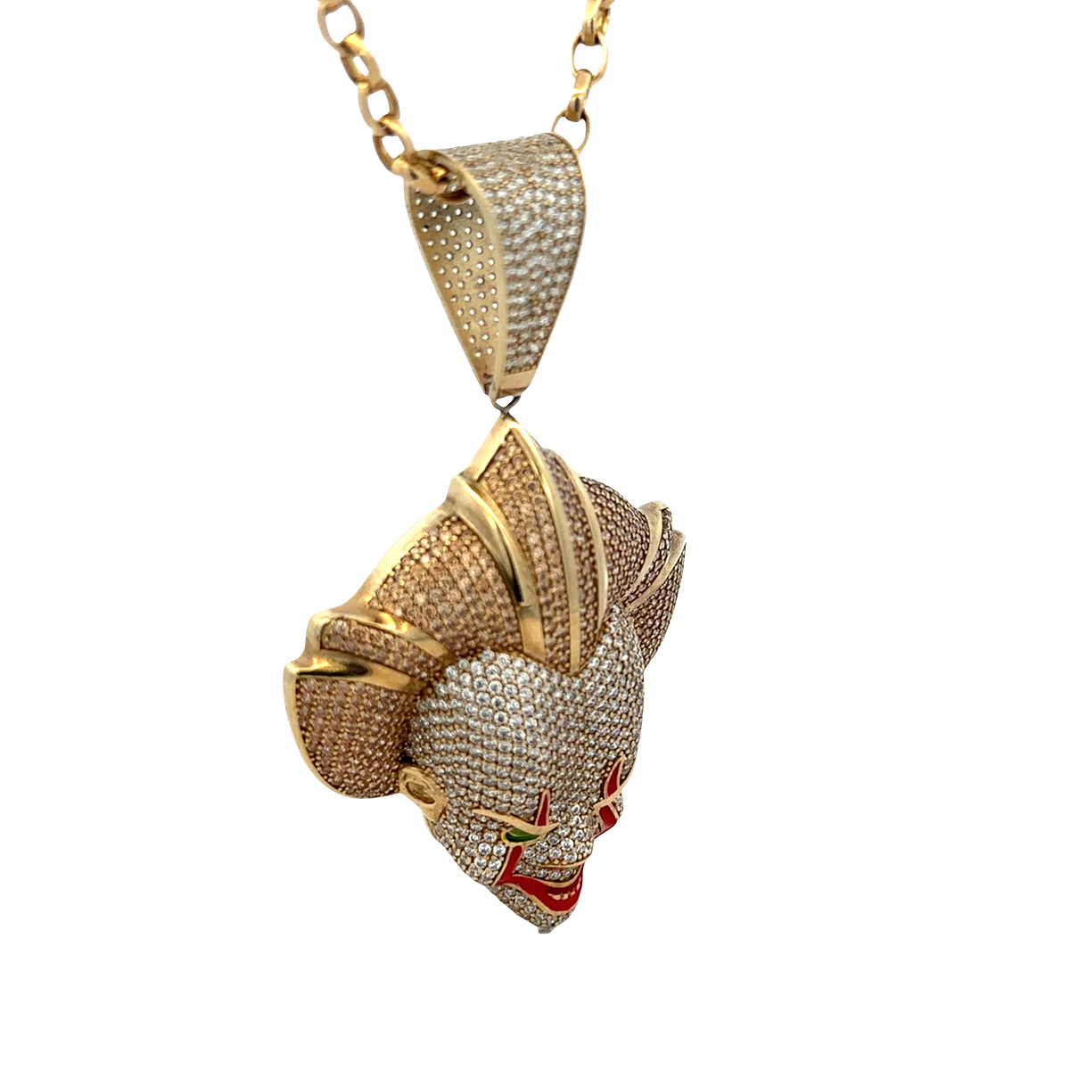 9ct yellow gold joker pendant 26.9g (sh25058l)
