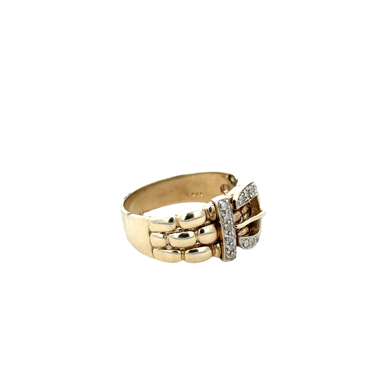 9ct yellow gold diamond buckle ring size Z2 (sh25255l)