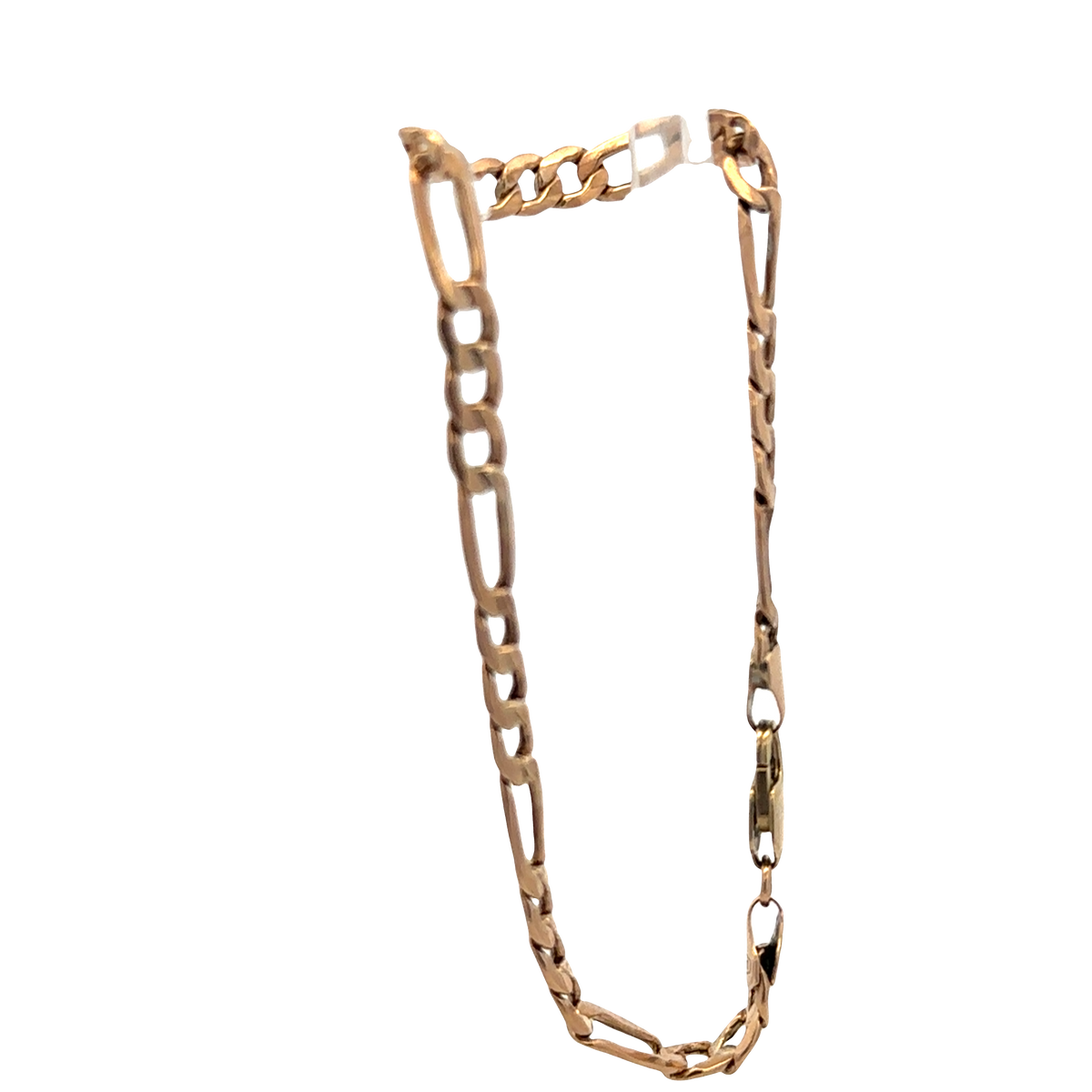 9ct yellow gold figaro bracelet 3.3g (sh27001b)