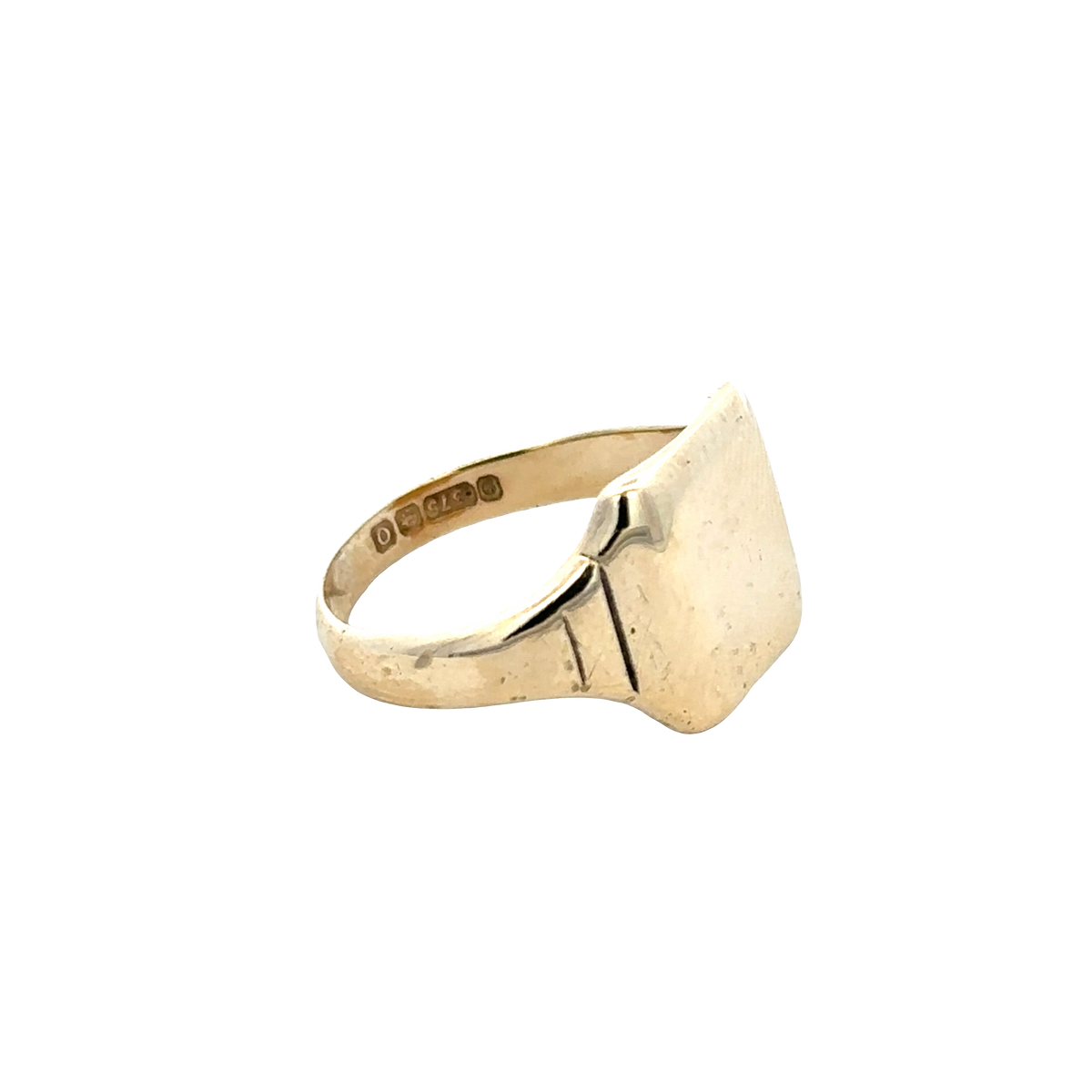 9ct yellow gold signet ring size Q (sh27866b)