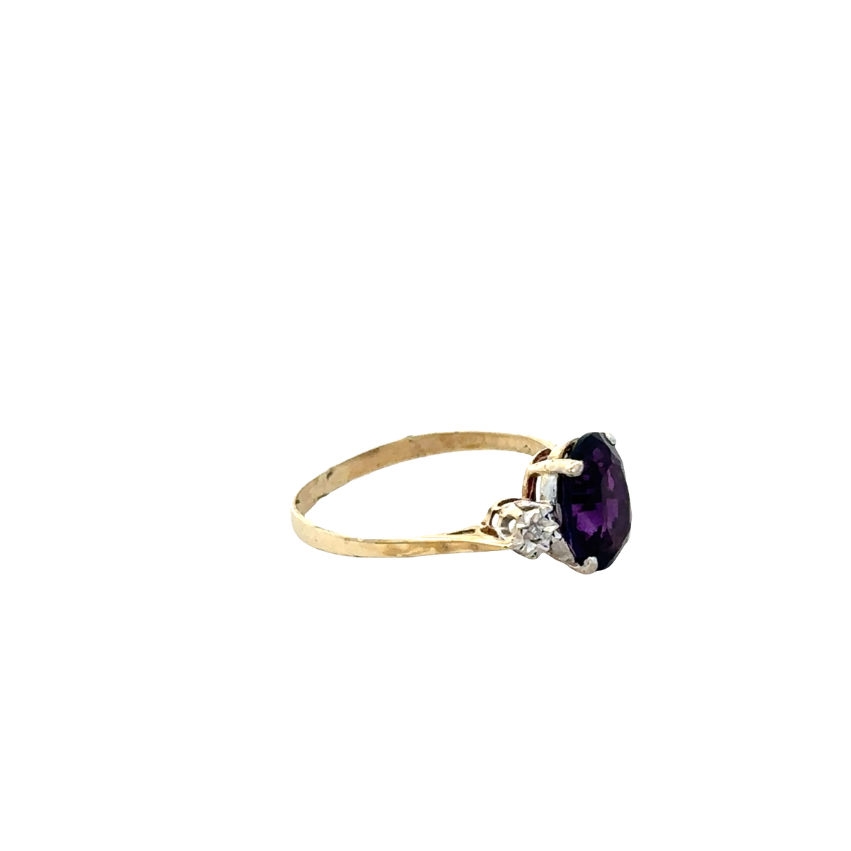 9ct yellow gold diamond ring size M1/2 (sh27794b)