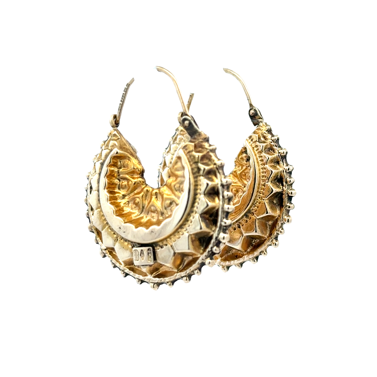 9ct yellow gold hoop earrings 3.1g (sh27948b)