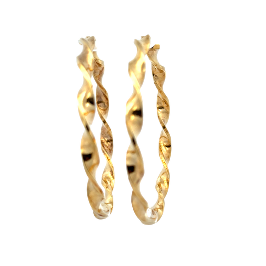 9ct yellow gold hoop earrings 8.5g (sh27823b)
