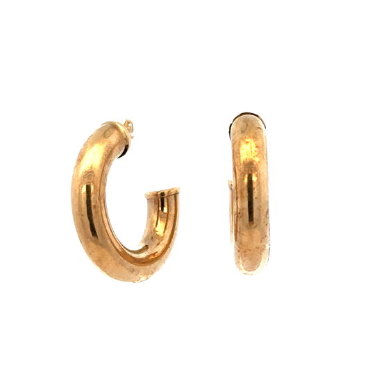 9ct yellow gold hoop earrings 2.2g (sh27398b)