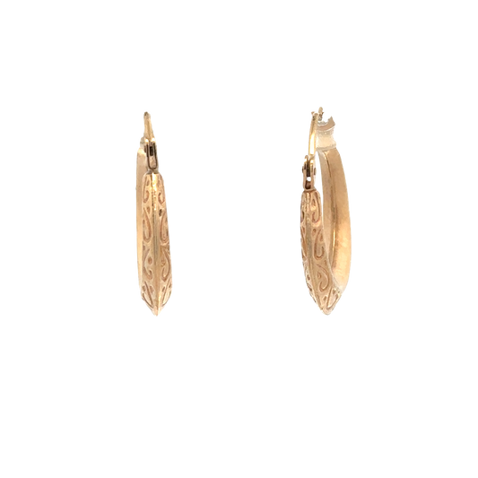 9ct yellow gold hoop earrings 1.3g (sh27511b)