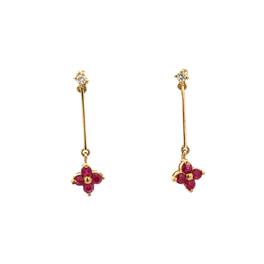 18ct yellow gold diamond earrings 1.7g (sh25094l)