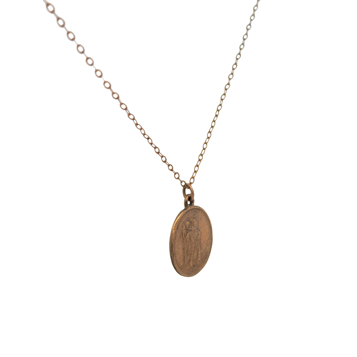9ct yellow gold chain and St Christopher pendant 3.8g (sh26815b)