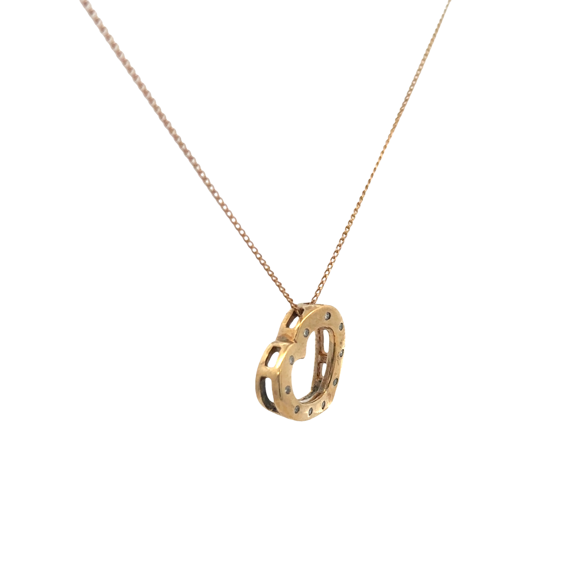 9ct yellow gold chain and diamond pendant 5.6g (sh27597b)