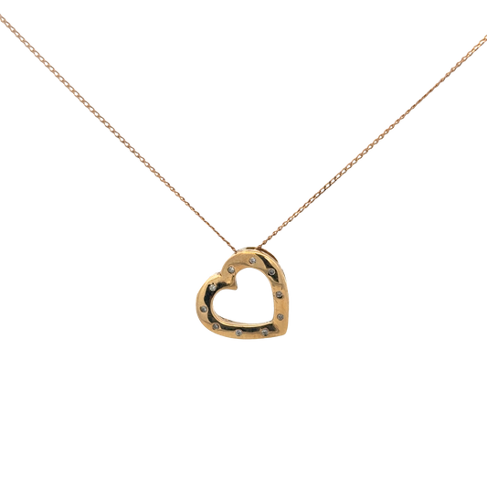 9ct yellow gold chain and diamond pendant 5.6g (sh27597b)