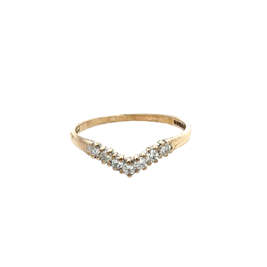 9ct yellow gold 25pts diamond ring size O1/2 (sh27954b)