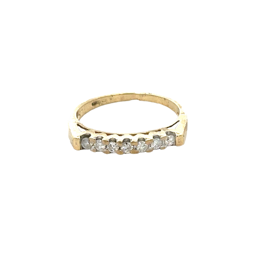 9ct yellow gold diamond ring size J1/2 (sh27972b)