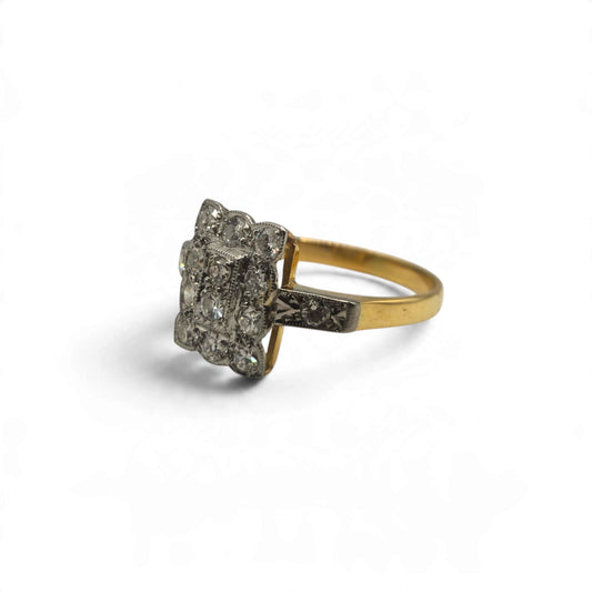18ct yellow gold and platinum diamond ring sh27830b