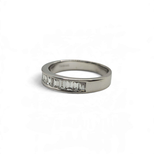 18ct white gold half eternity ring sh27834b