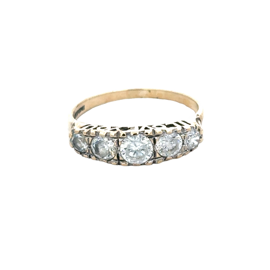 9ct yellow gold ring size S (sh27959b)