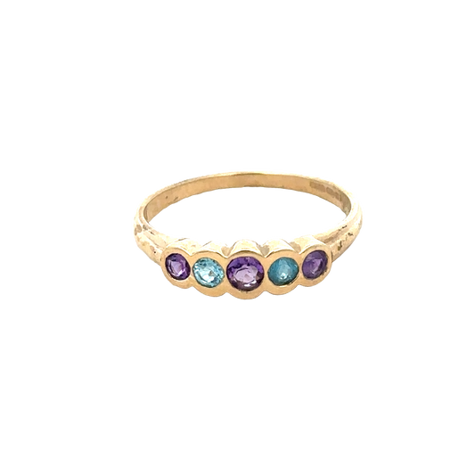 9ct yellow gold ring size P (sh27807b)