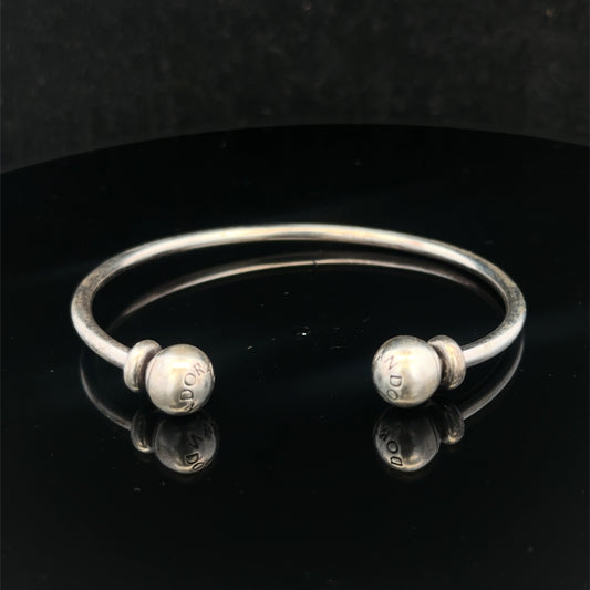 Silver pandora torque bangle 11.5g (sh26720b)