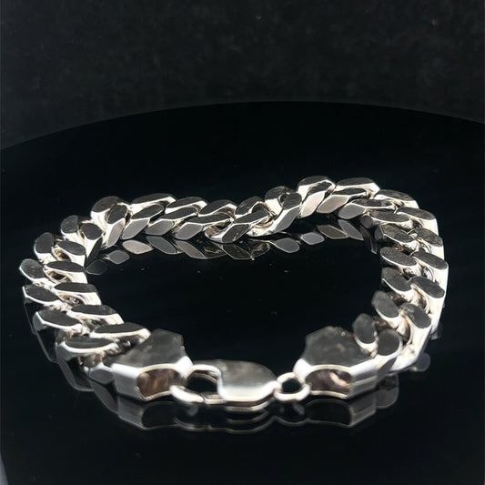 Silver curb bracelet 62.3g (bb1977l)