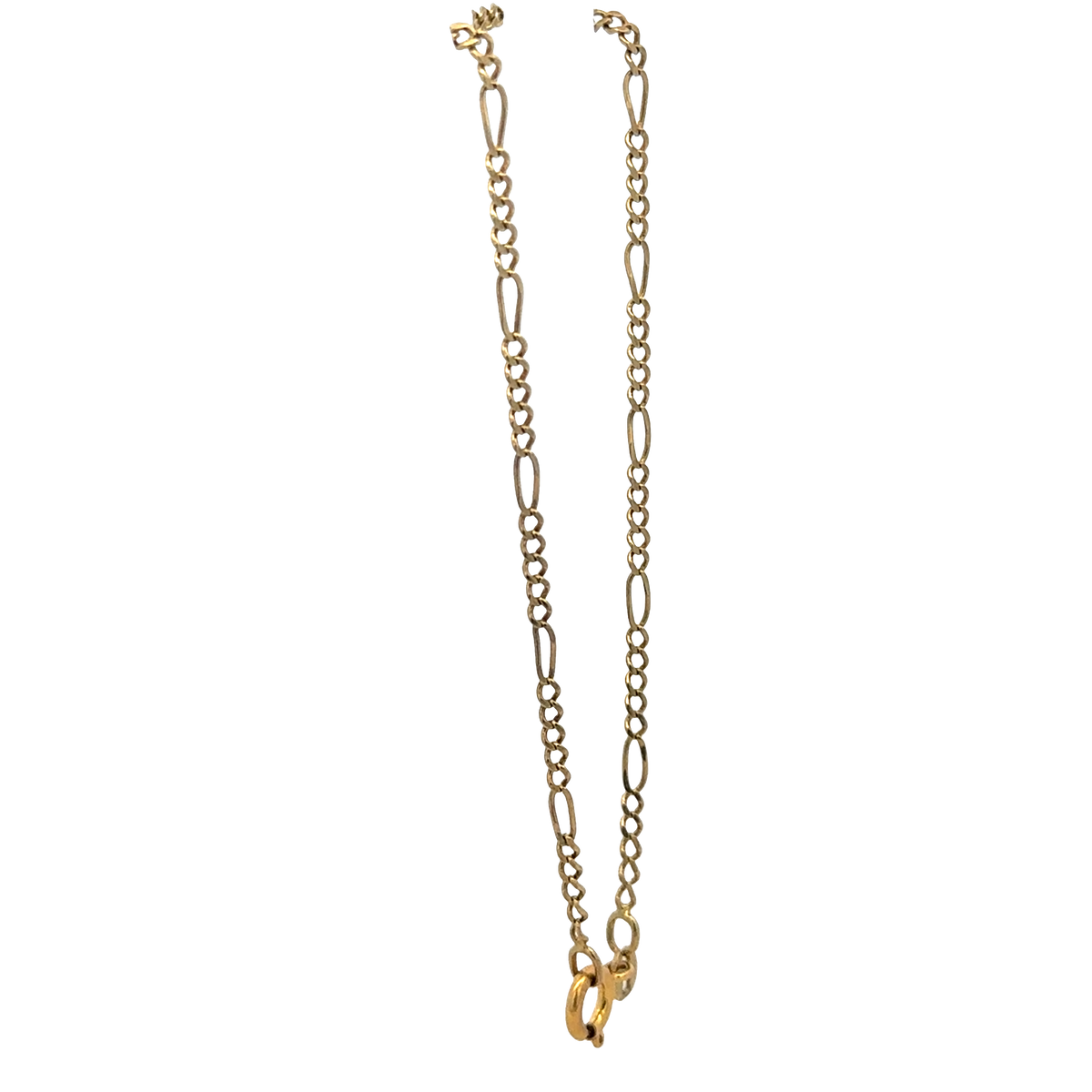 9ct yellow gold figaro bracelet 2g (sh27603b)