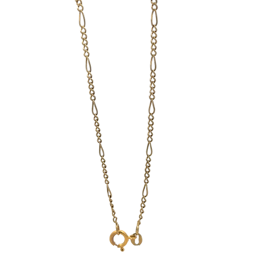 9ct yellow gold figaro bracelet 2g (sh27603b)