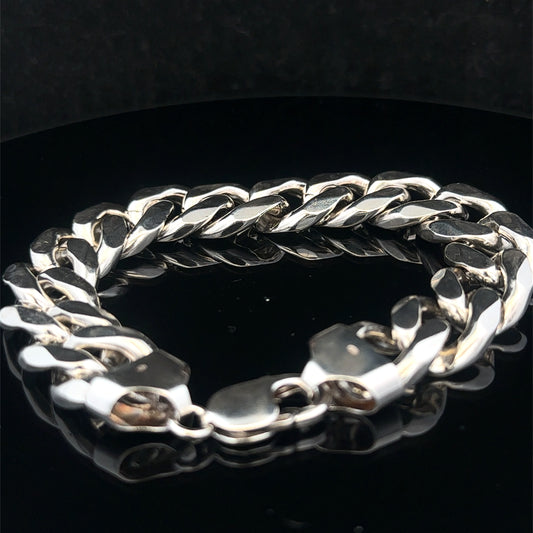 Silver curb bracelet 88.9g (sh27992b)