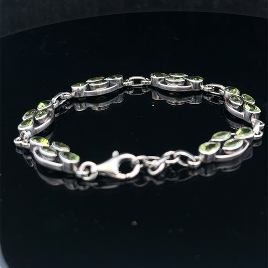 Silver gemstone bracelet 13.7g (sh26573b)