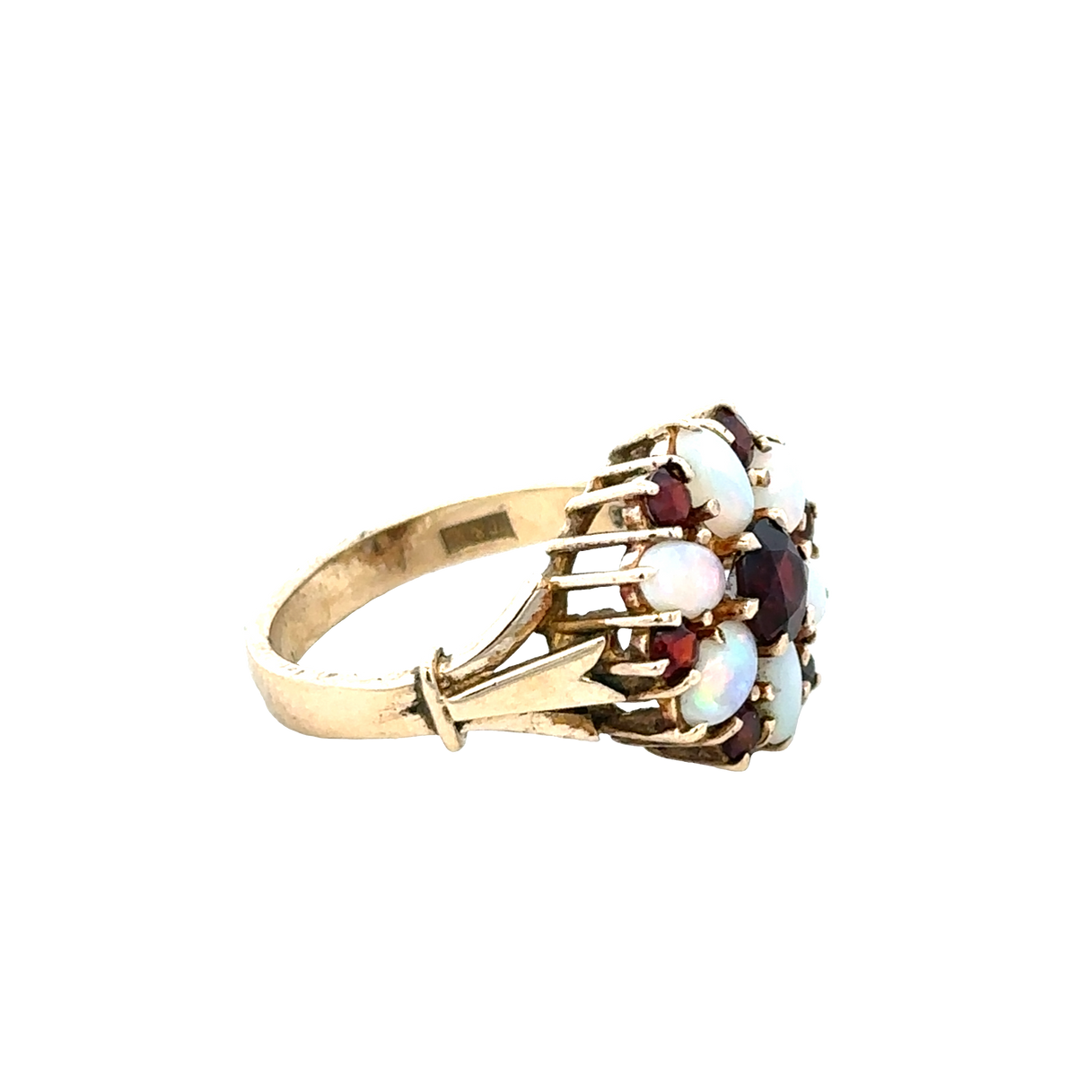 9ct yellow gold ring in size N by Reeves and Sons, showcasing a smooth polished band with subtle gold shine.