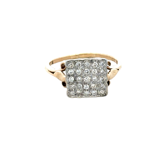 9ct yellow gold diamond ring in size N by Reeves and Sons, featuring a sparkling diamond setting and polished band.
