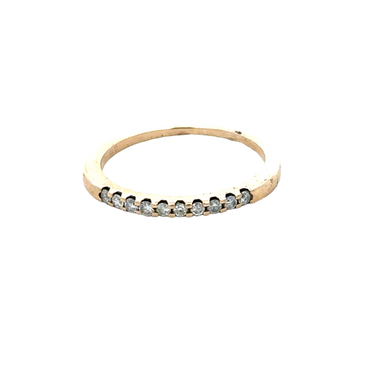 9ct yellow gold diamond ring in size N with sparkling diamonds, crafted by Reeves and Sons.