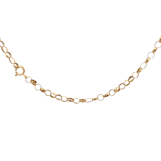 9ct yellow gold belcher chain by Reeves and Sons, 7.9g, shown against a plain background
